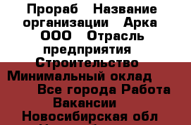 Прораб › Название организации ­ Арка, ООО › Отрасль предприятия ­ Строительство › Минимальный оклад ­ 60 000 - Все города Работа » Вакансии   . Новосибирская обл.,Новосибирск г.